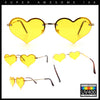 Womens Hippie Bubbly Heart Shape Half Rim Metal Retro Sunglasses