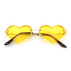 Womens Hippie Bubbly Heart Shape Half Rim Metal Retro Sunglasses