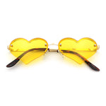 Womens Hippie Bubbly Heart Shape Half Rim Metal Retro Sunglasses