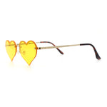 Womens Hippie Bubbly Heart Shape Half Rim Metal Retro Sunglasses