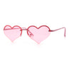 Womens Hippie Bubbly Heart Shape Half Rim Metal Retro Sunglasses
