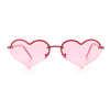 Womens Hippie Bubbly Heart Shape Half Rim Metal Retro Sunglasses