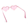 Womens Hippie Bubbly Heart Shape Half Rim Metal Retro Sunglasses