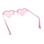 Womens Hippie Bubbly Heart Shape Half Rim Metal Retro Sunglasses