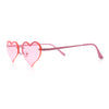 Womens Hippie Bubbly Heart Shape Half Rim Metal Retro Sunglasses