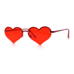 Womens Hippie Bubbly Heart Shape Half Rim Metal Retro Sunglasses