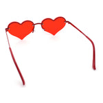 Womens Hippie Bubbly Heart Shape Half Rim Metal Retro Sunglasses