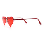 Womens Hippie Bubbly Heart Shape Half Rim Metal Retro Sunglasses