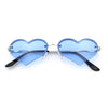 Womens Hippie Bubbly Heart Shape Half Rim Metal Retro Sunglasses