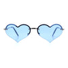 Womens Hippie Bubbly Heart Shape Half Rim Metal Retro Sunglasses