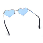 Womens Hippie Bubbly Heart Shape Half Rim Metal Retro Sunglasses