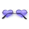 Womens Hippie Bubbly Heart Shape Half Rim Metal Retro Sunglasses