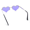 Womens Hippie Bubbly Heart Shape Half Rim Metal Retro Sunglasses