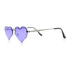 Womens Hippie Bubbly Heart Shape Half Rim Metal Retro Sunglasses