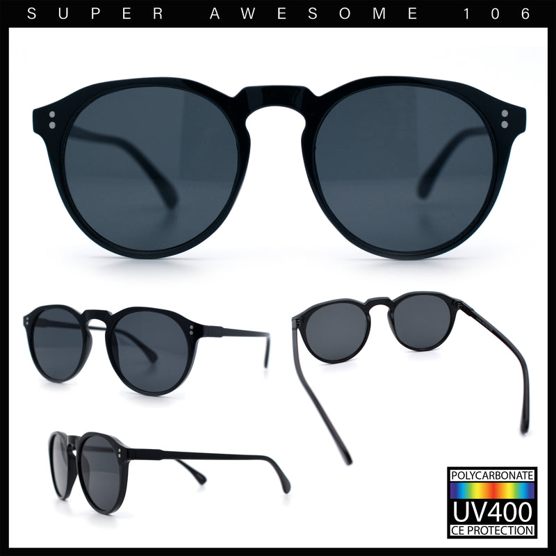 Hipster Keyhole Round Horn Rim Plastic Nostalgic Retro Sunglasses