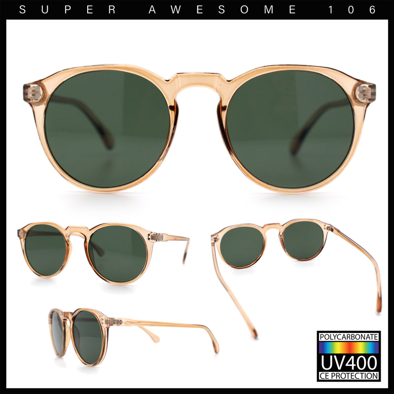 Hipster Keyhole Round Horn Rim Plastic Nostalgic Retro Sunglasses