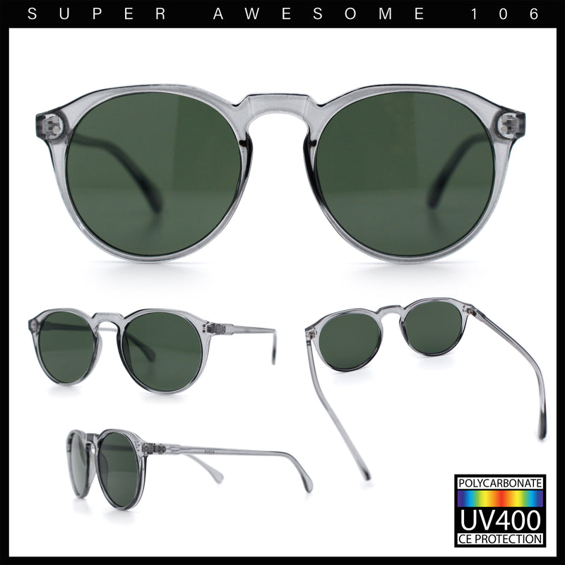 Hipster Keyhole Round Horn Rim Plastic Nostalgic Retro Sunglasses