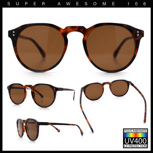 Hipster Keyhole Round Horn Rim Plastic Nostalgic Retro Sunglasses
