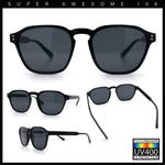 Mens Hipster Keyhole Rectangle Horn Rim Plastic Nostalgic Sunglasses