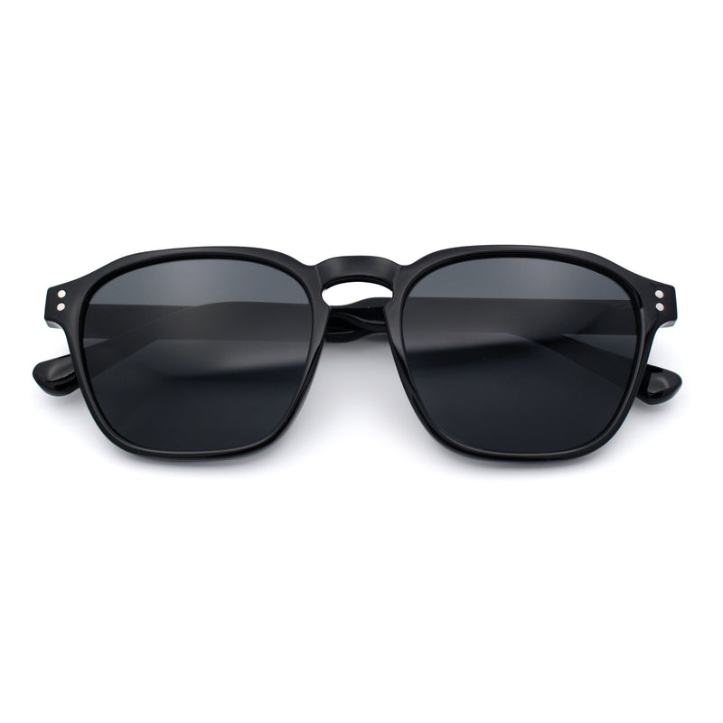 Mens Hipster Keyhole Rectangle Horn Rim Plastic Nostalgic Sunglasses