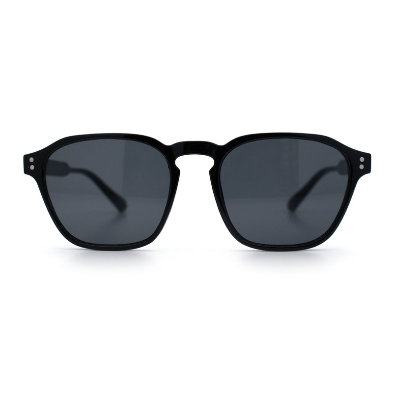 Mens Hipster Keyhole Rectangle Horn Rim Plastic Nostalgic Sunglasses
