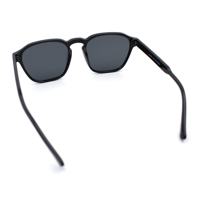 Mens Hipster Keyhole Rectangle Horn Rim Plastic Nostalgic Sunglasses