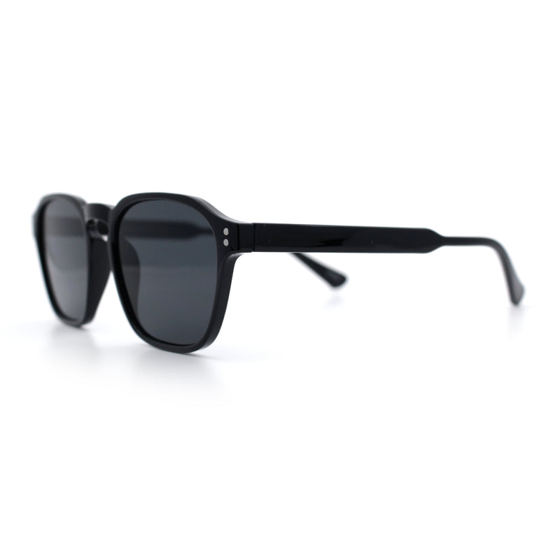 Mens Hipster Keyhole Rectangle Horn Rim Plastic Nostalgic Sunglasses