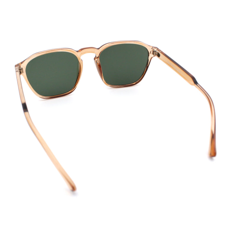 Mens Hipster Keyhole Rectangle Horn Rim Plastic Nostalgic Sunglasses