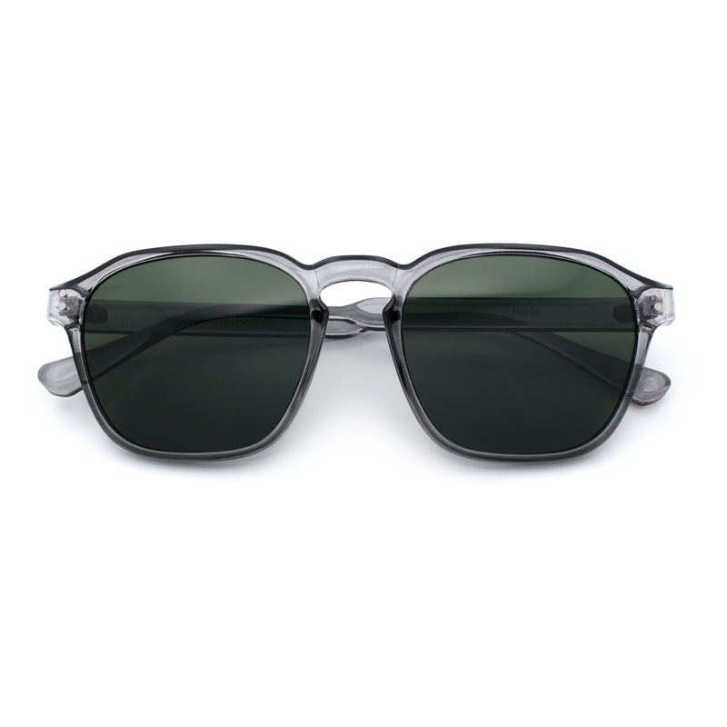Mens Hipster Keyhole Rectangle Horn Rim Plastic Nostalgic Sunglasses
