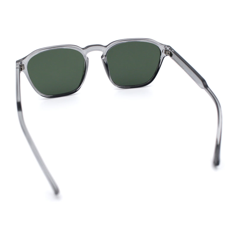 Mens Hipster Keyhole Rectangle Horn Rim Plastic Nostalgic Sunglasses