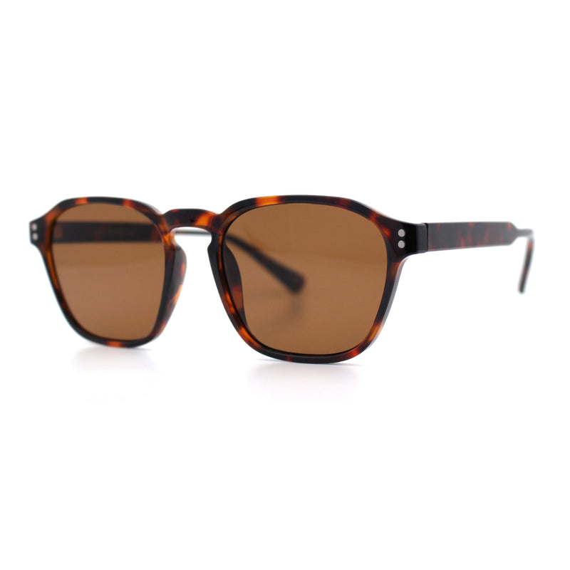 Mens Hipster Keyhole Rectangle Horn Rim Plastic Nostalgic Sunglasses