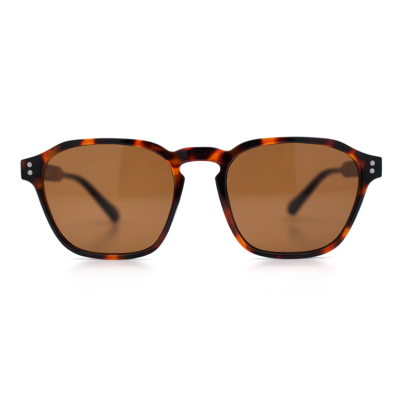 Mens Hipster Keyhole Rectangle Horn Rim Plastic Nostalgic Sunglasses