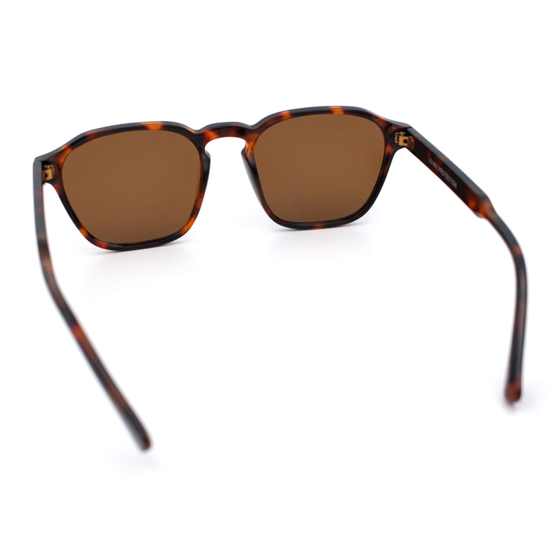 Mens Hipster Keyhole Rectangle Horn Rim Plastic Nostalgic Sunglasses