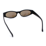 Womens Oval Color Mirror Rectangle Retro 90s Thick Temple Sunglasses