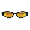 Womens Oval Color Mirror Rectangle Retro 90s Thick Temple Sunglasses