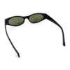 Womens Oval Color Mirror Rectangle Retro 90s Thick Temple Sunglasses