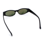 Womens Oval Color Mirror Rectangle Retro 90s Thick Temple Sunglasses