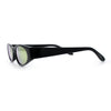 Womens Oval Color Mirror Rectangle Retro 90s Thick Temple Sunglasses