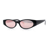 Womens Oval Color Mirror Rectangle Retro 90s Thick Temple Sunglasses