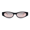 Womens Oval Color Mirror Rectangle Retro 90s Thick Temple Sunglasses