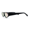 Womens Oval Color Mirror Rectangle Retro 90s Thick Temple Sunglasses