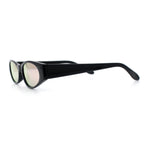 Womens Oval Color Mirror Rectangle Retro 90s Thick Temple Sunglasses