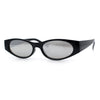 Womens Oval Color Mirror Rectangle Retro 90s Thick Temple Sunglasses