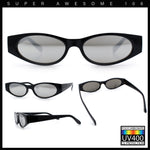 Womens Oval Color Mirror Rectangle Retro 90s Thick Temple Sunglasses