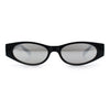 Womens Oval Color Mirror Rectangle Retro 90s Thick Temple Sunglasses