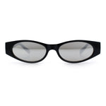 Womens Oval Color Mirror Rectangle Retro 90s Thick Temple Sunglasses