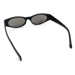 Womens Oval Color Mirror Rectangle Retro 90s Thick Temple Sunglasses
