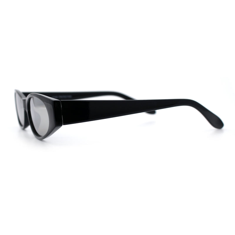 Womens Oval Color Mirror Rectangle Retro 90s Thick Temple Sunglasses