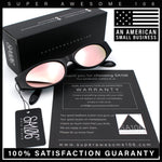 Womens Oval Color Mirror Rectangle Retro 90s Thick Temple Sunglasses