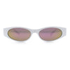 Womens Oval Color Mirror Rectangle Retro 90s Thick Temple Sunglasses